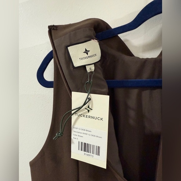 Tuckernuck Demitasse Griffiths Dress S Brown Green NWT A-Line Mini Mod Chic - Picture 4 of 8